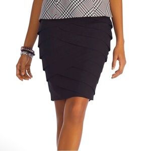 White House Black Market Tiered Slimming Black Pencil‎ Skirt​​​​